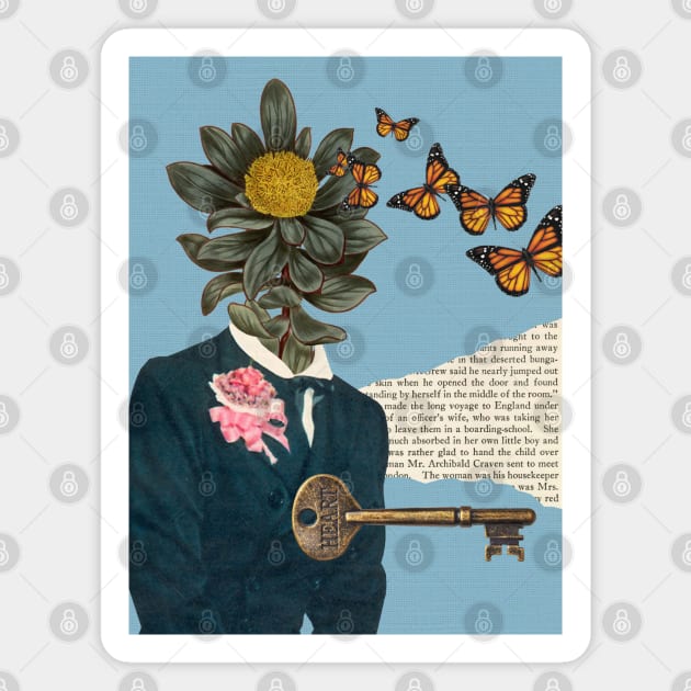 Secret Garden - Collage/Surreal Art Magnet by DIGOUTTHESKY